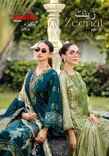 Zeenat Vol 13 By Pakiza Lawn Cotton Dress Material Wholesale Shop In Surat